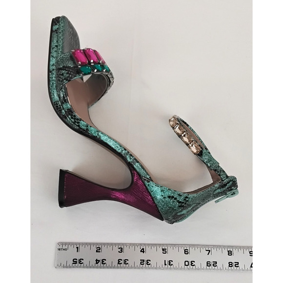 Betsey Johnson Emani Heels Women's Size 9.5 Teal & Purple w/ Rhinestones #W4154 - Picture 16 of 16